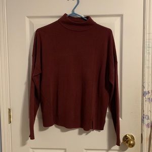 Noisy May Burgundy Mock Neck Sweater